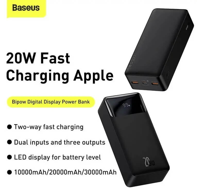 Baseus Bipow 30000mAh 20W Digital Display Power Bank
