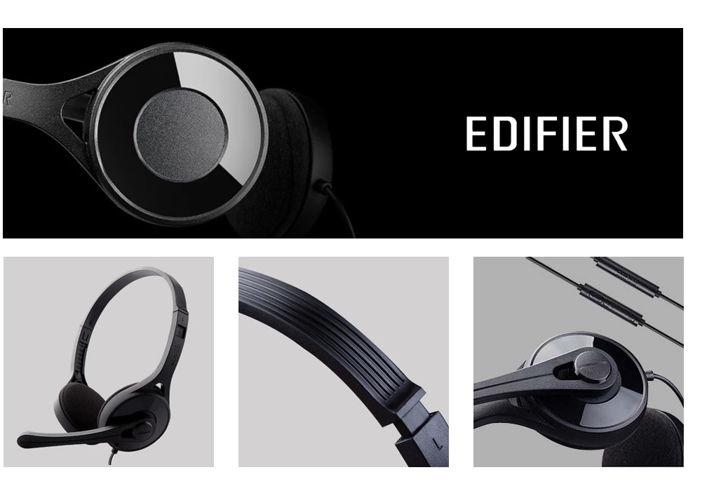 Edifier K550 On-Ear Headphones with Microphone  (Black)