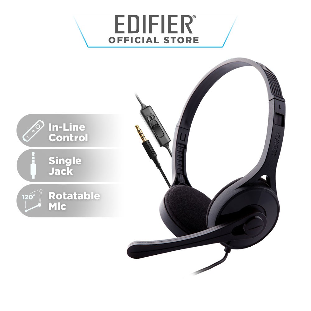 Edifier K550 On-Ear Headphones with Microphone  (Black)