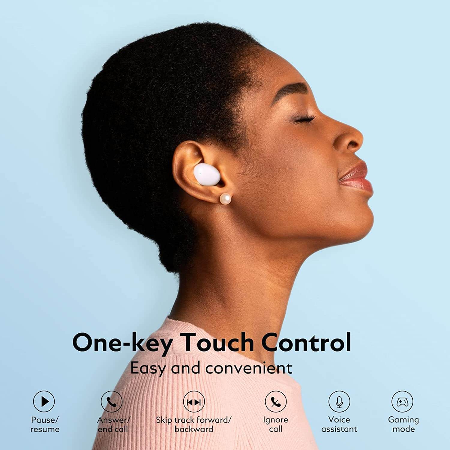 QCY T16 Mini Wireless Earbuds Built-in 4 mics & CVC 8.0 for Clear Call